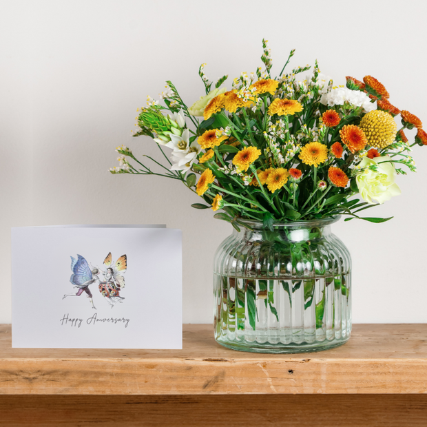 'Happy Anniversary' Posy and Card Gift