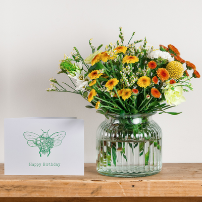 'Happy Birthday' Posy and Birthday Card Gift