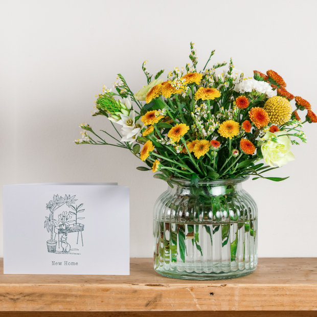 'New Home' Posy and Card Gift