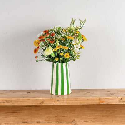 Autumn Posy with Striped Ceramic vase