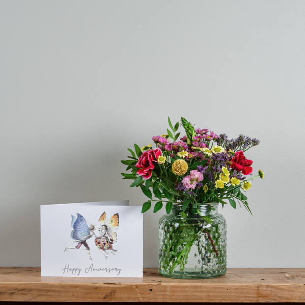 'Happy Anniversary' Posy and Card Gift