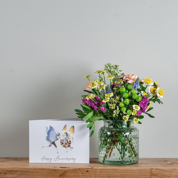 'Happy Anniversary' Posy and Card Gift