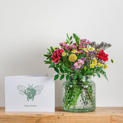'Happy Birthday' Posy and Birthday Card Gift