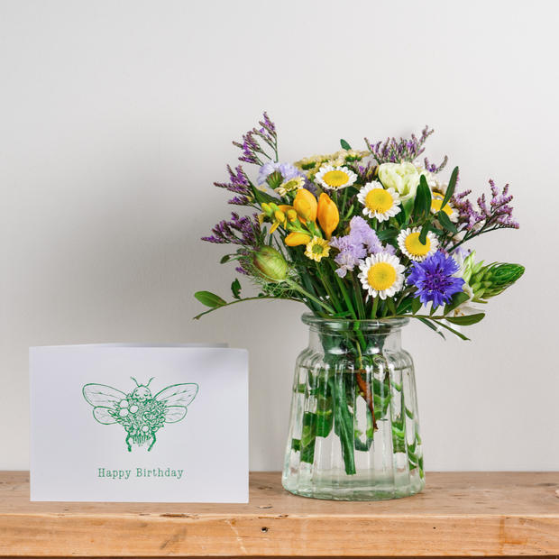 'Happy Birthday' Posy and Birthday Card Gift
