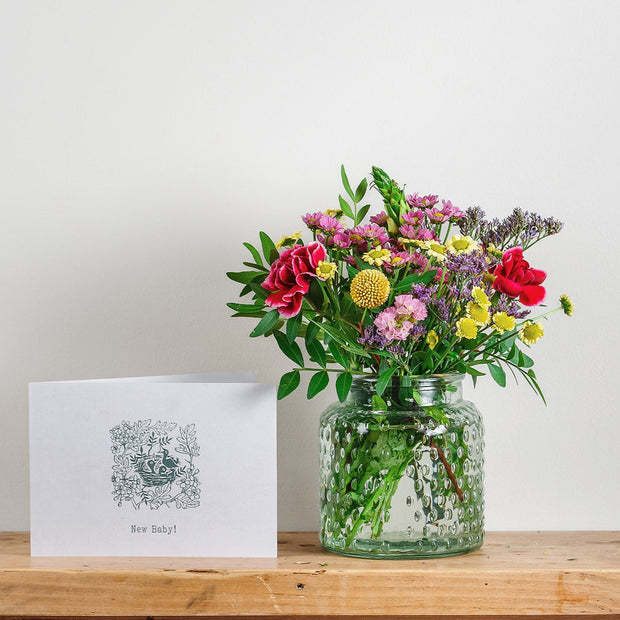 'New Baby' Posy and Card Gift