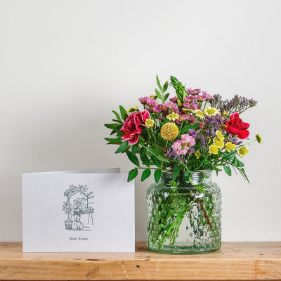 'New Home' Posy and Card Gift
