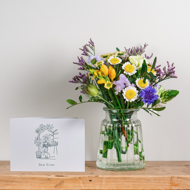 'New Home' Posy and Card Gift