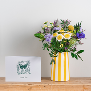 'Thank you' Posy with Candy Stripe Jug Gift